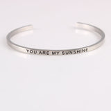 New Silver Stainless Steel Bangle Engraved Positive Inspirational Quote Hand Stamped Cuff Mantra Bracelets For Men Women